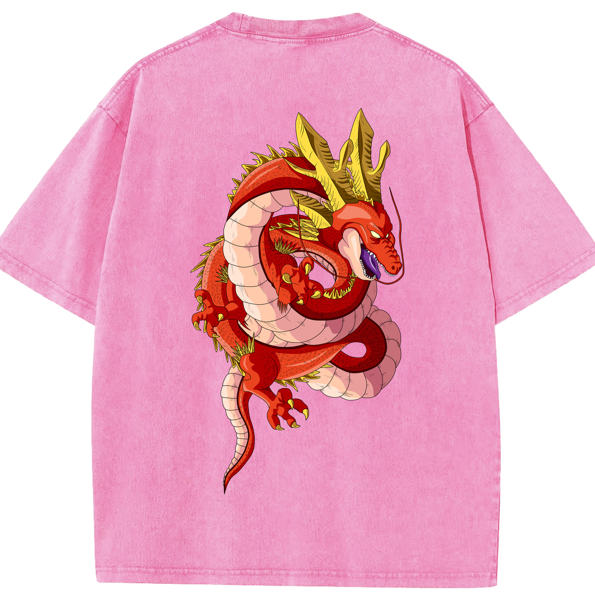 ドラゴンボール 神龍 シェンロン DRAGON BALL Shenron 綿100% ヴィンテージ風 半袖Tシャツ（背面プリント）